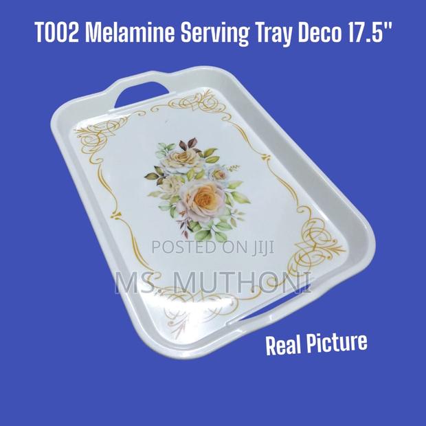 T002 Oasis Melamine Serving Tray Deco 17.5" At
