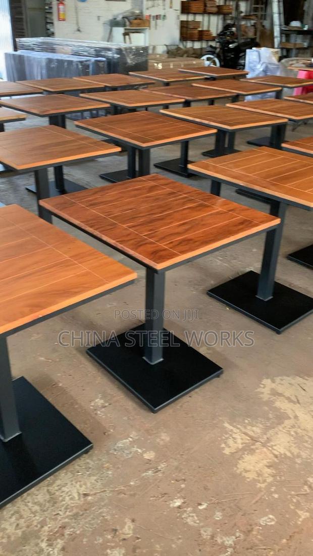 Wooden Top Metallic Frame