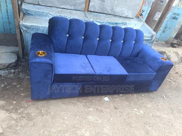 Navy Blue 3 Seater Sofa - main view