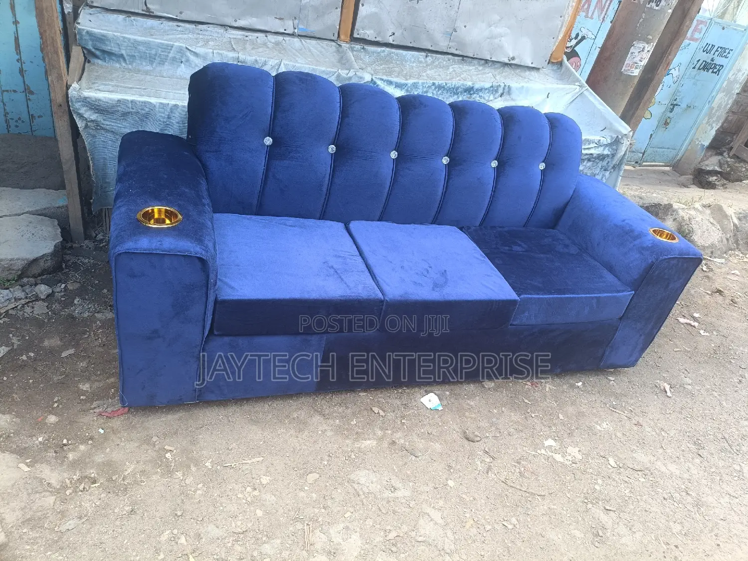 Navy Blue 3 Seater Sofa