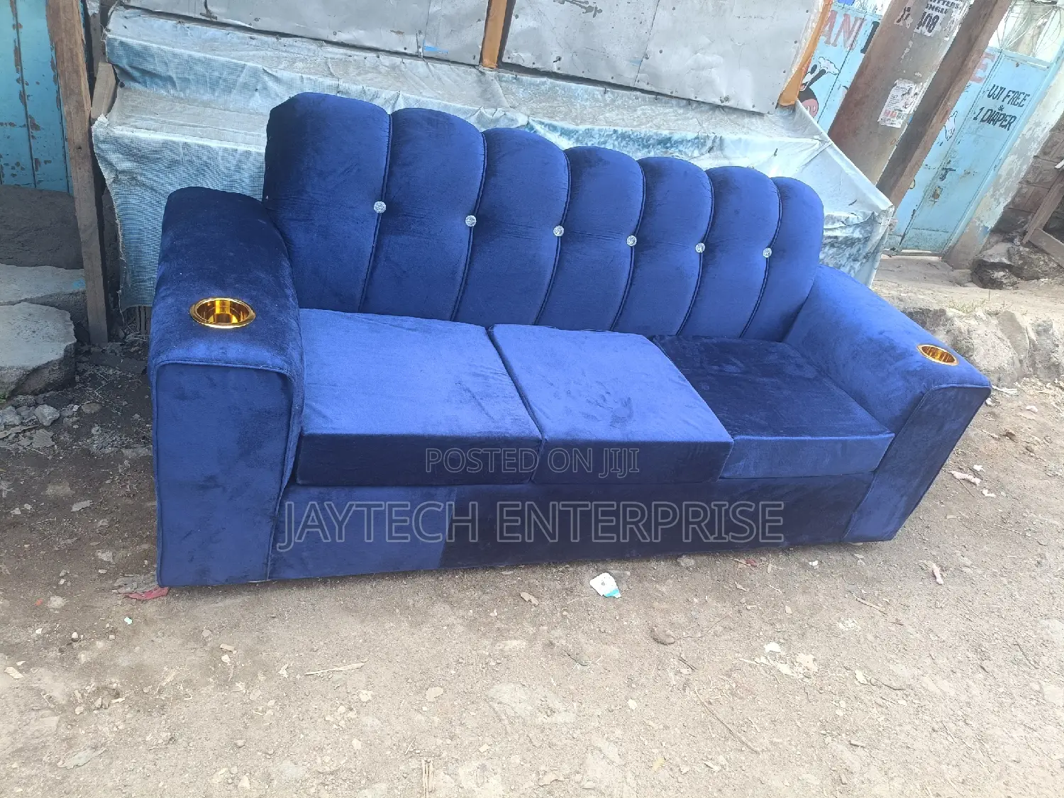Navy Blue 3 Seater Sofa
