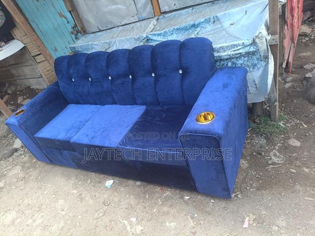 Navy Blue 3 Seater Sofa - main view