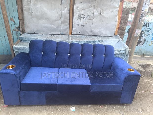 Navy Blue 3 Seater Sofa - thumbnail 3