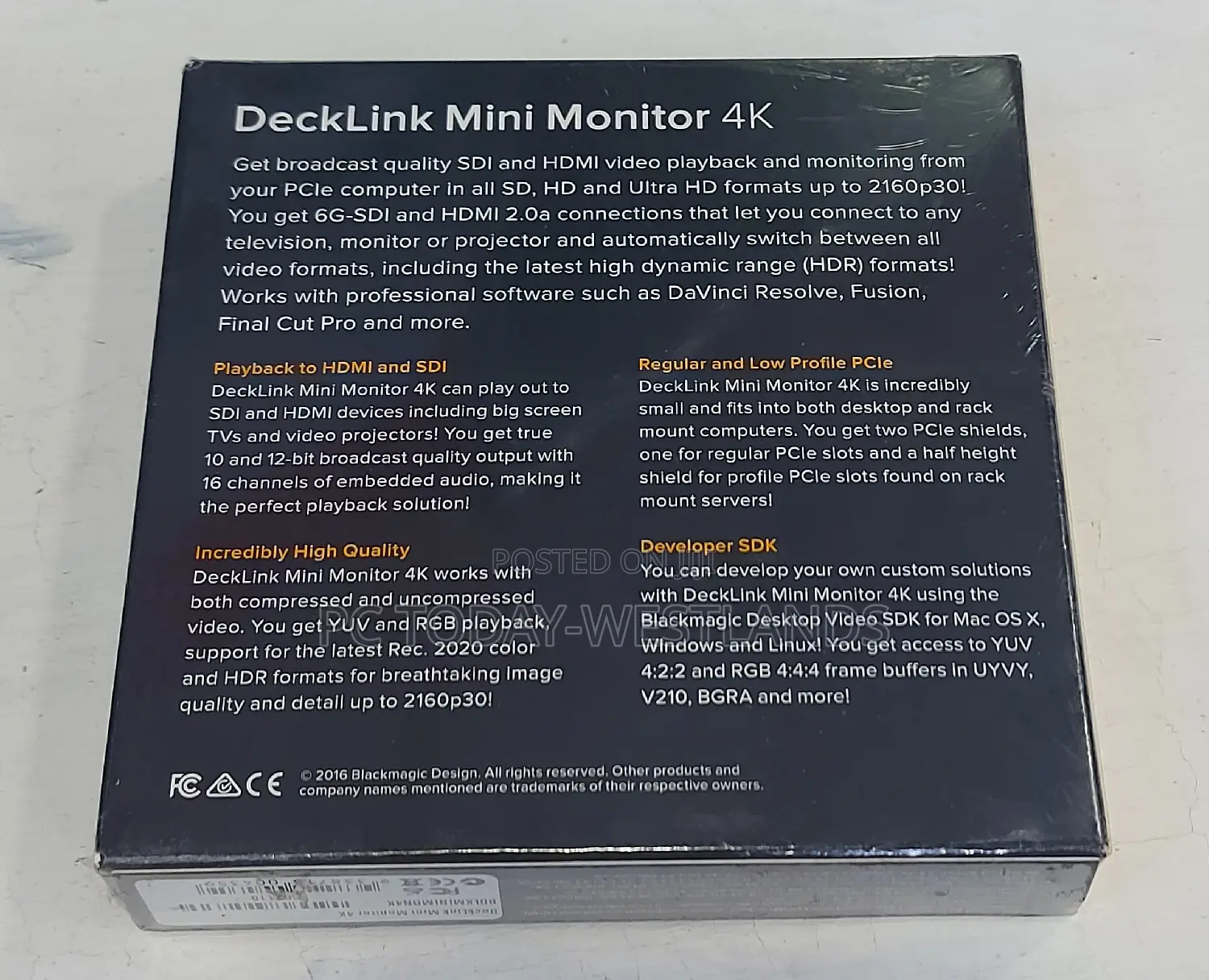 Blackmagic Design Decklink Mini Monitor Playback Card