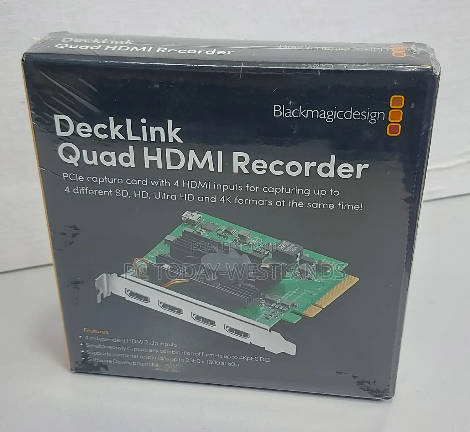 Blackmagic Design Decklink Quad Hdmi Pcie Capture Card, Up To 4k60