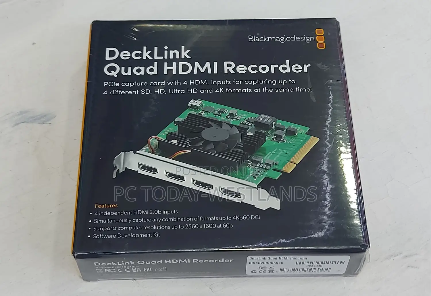 Blackmagic Design Decklink Quad Hdmi Pcie Capture Card, Up To 4k60