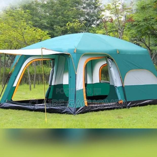 Extra Large Camping Tent -Green - main view
