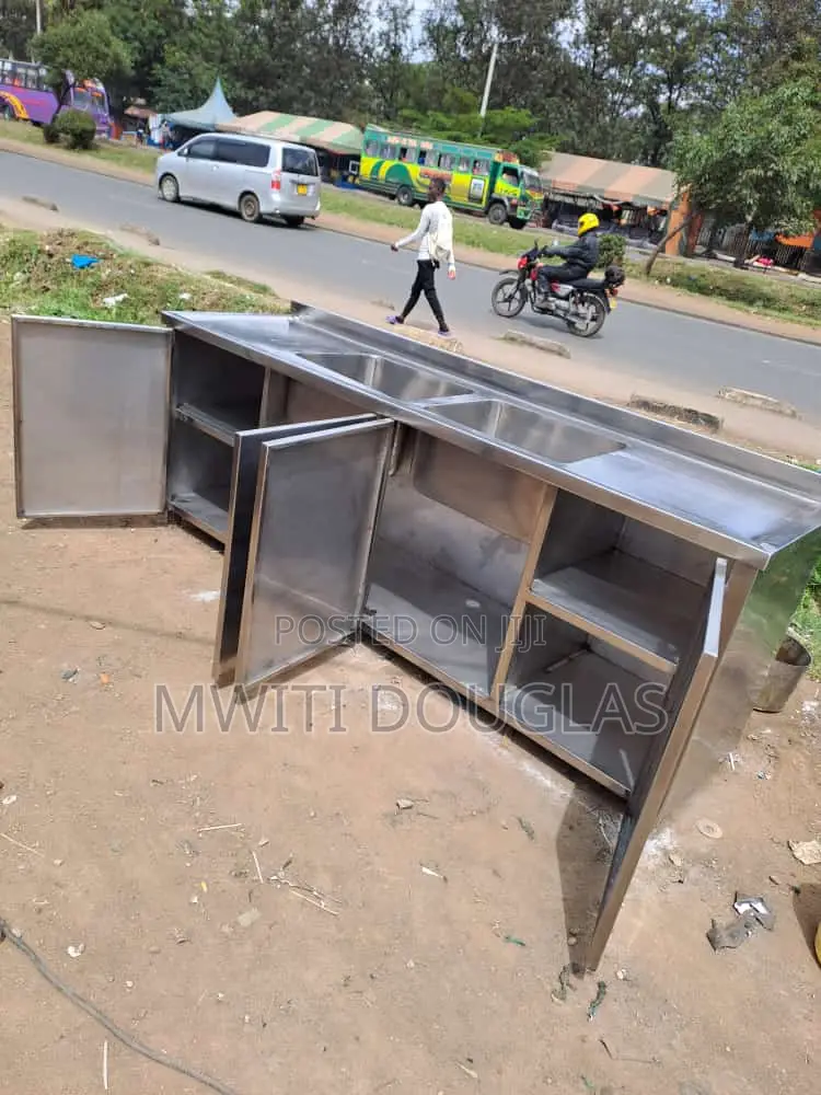 Ss Cabinet With Double Bowl Sink