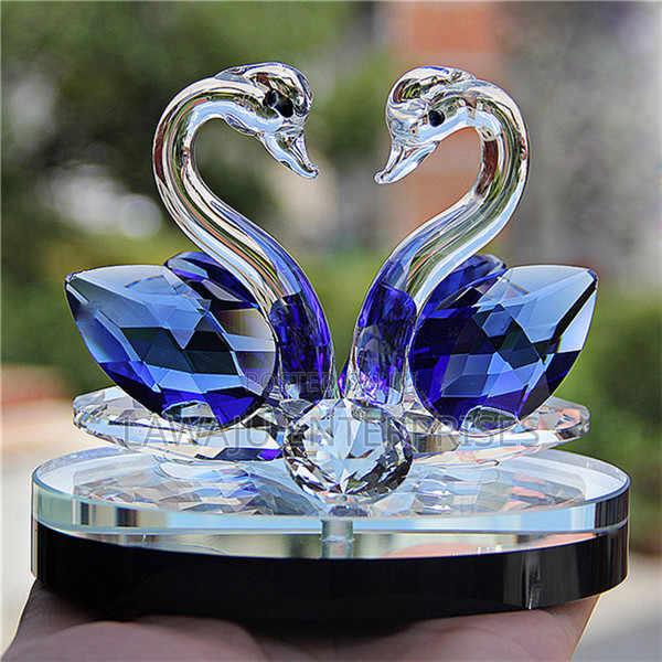 Blue Crystal Swan Decor - main view