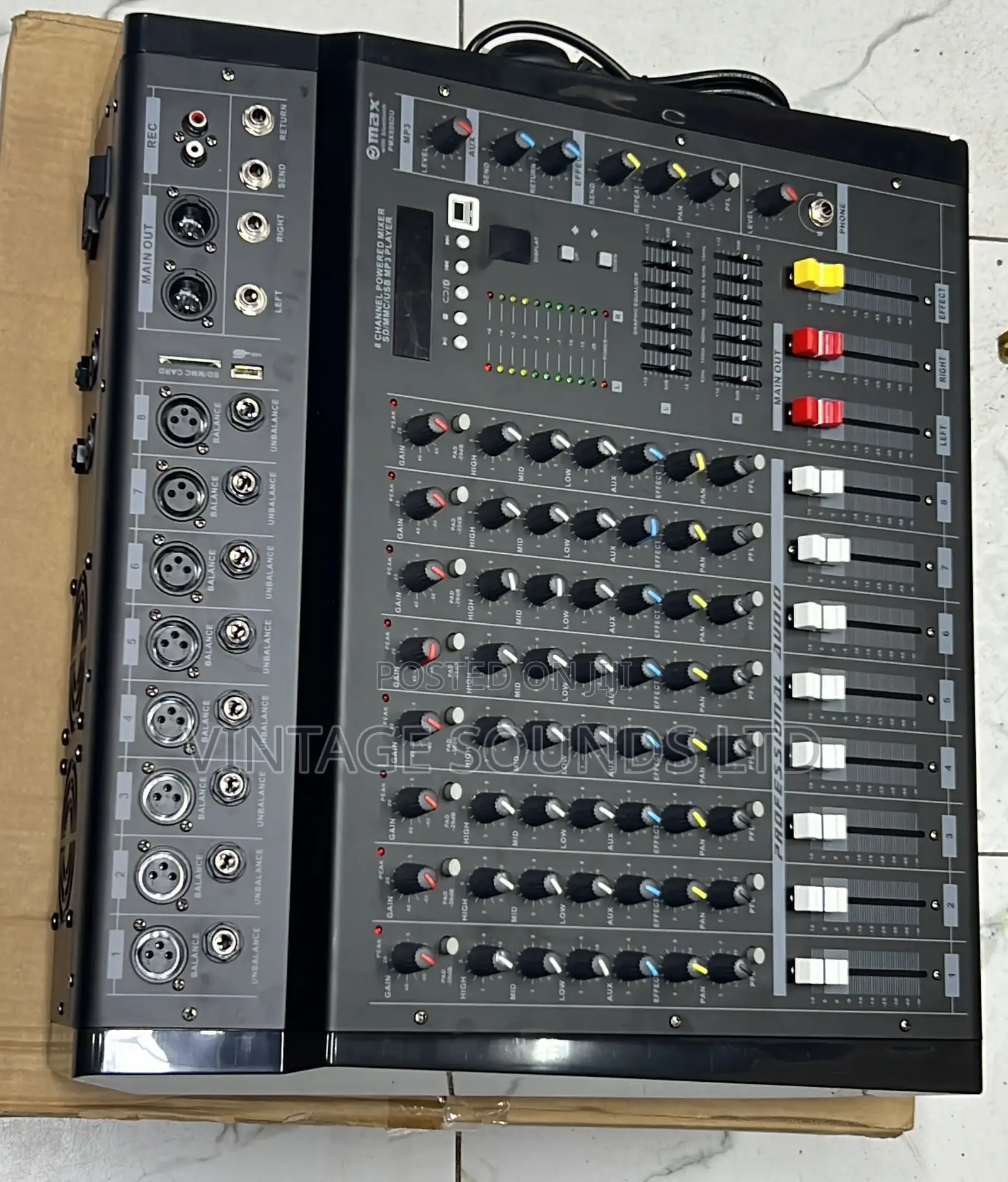Max PMX-8channel 3000watts Usb Bluetooth Powered Mixer