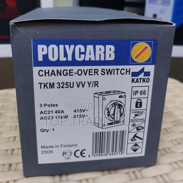 Polycarb Manual Change-Over Switch 63 Amps - thumbnail 2