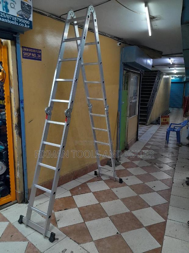 Aluminium Portable Ladder 20 Ft , 5×4 Section - thumbnail 3