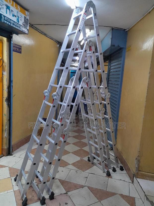 Very Tough Aluminium Ladder 20 Ft Long 5×4 Steps - thumbnail 3