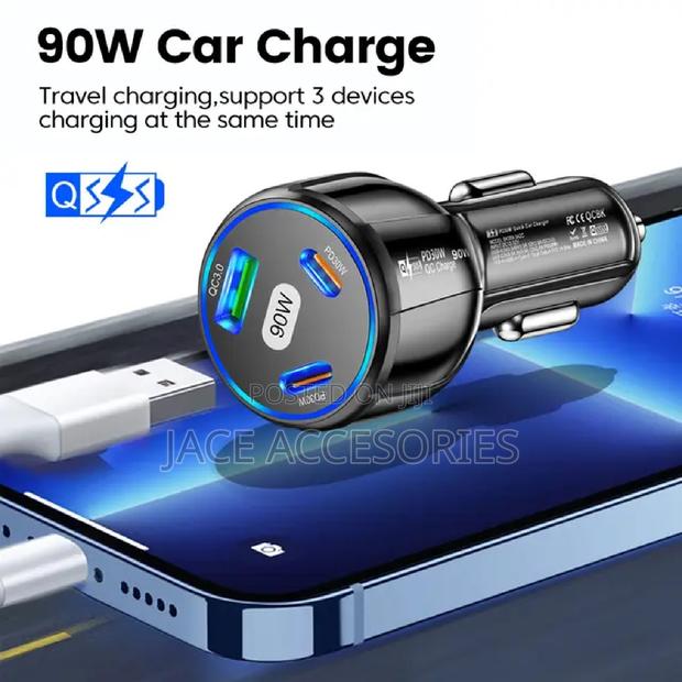 90w Car Pd Charger Usb C to C - thumbnail 2