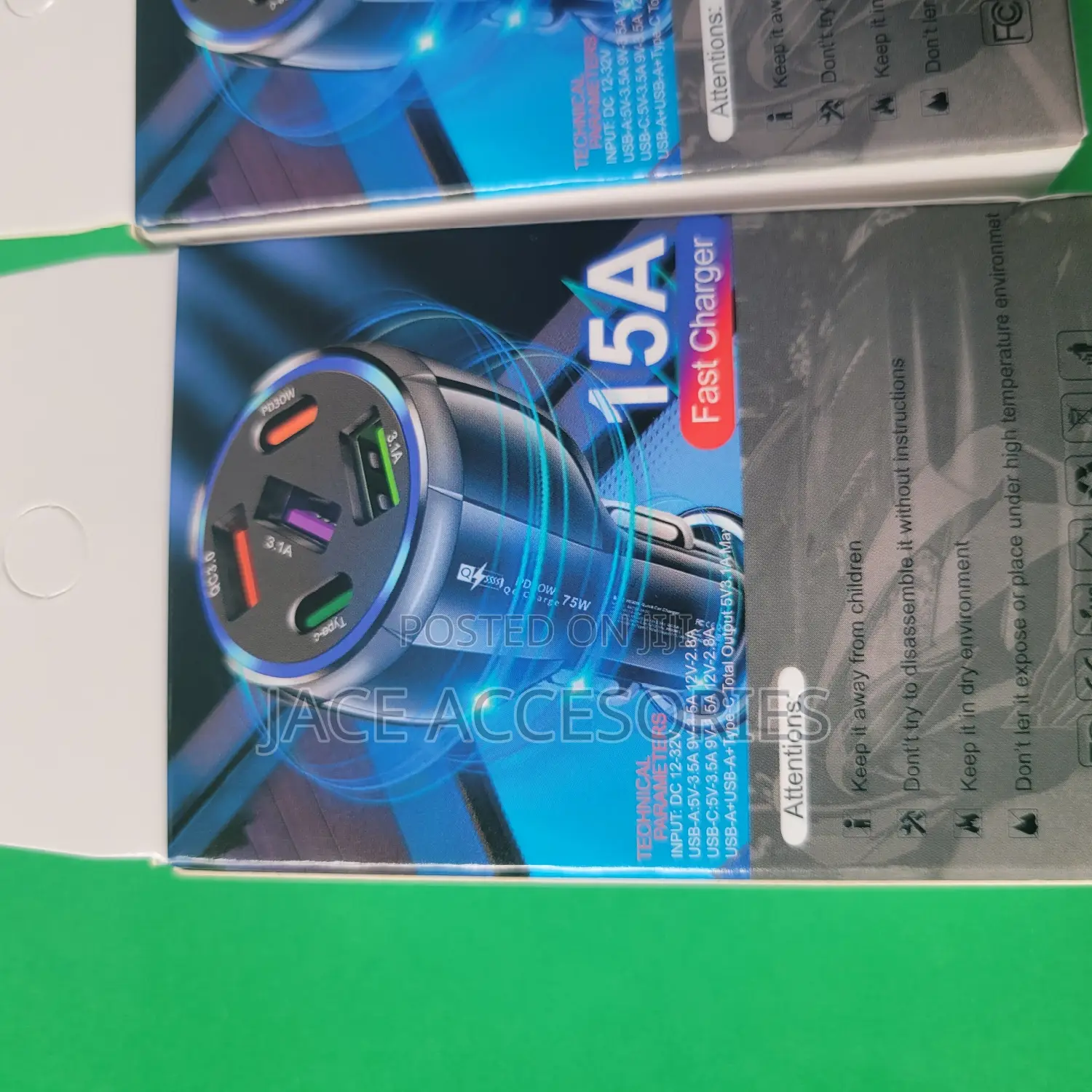 New 75 15A 5 Port PD Car Charger