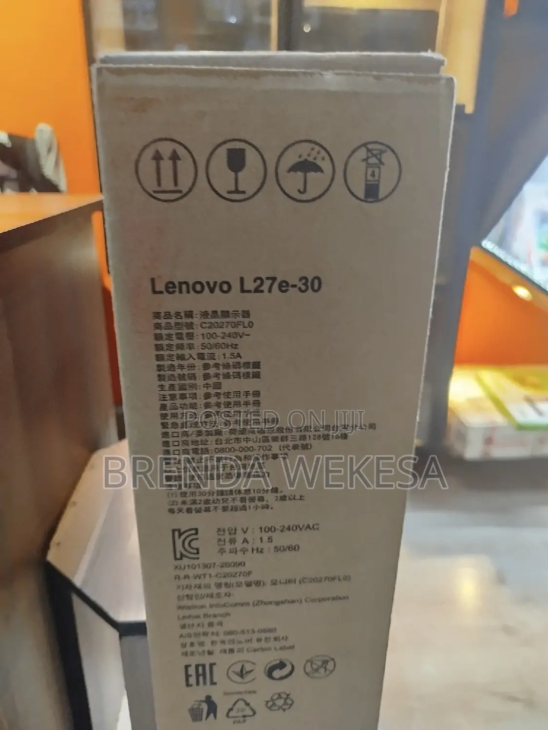 Lenovo L27e-30 27.0′′ FHD Monitor Raven Black Color –