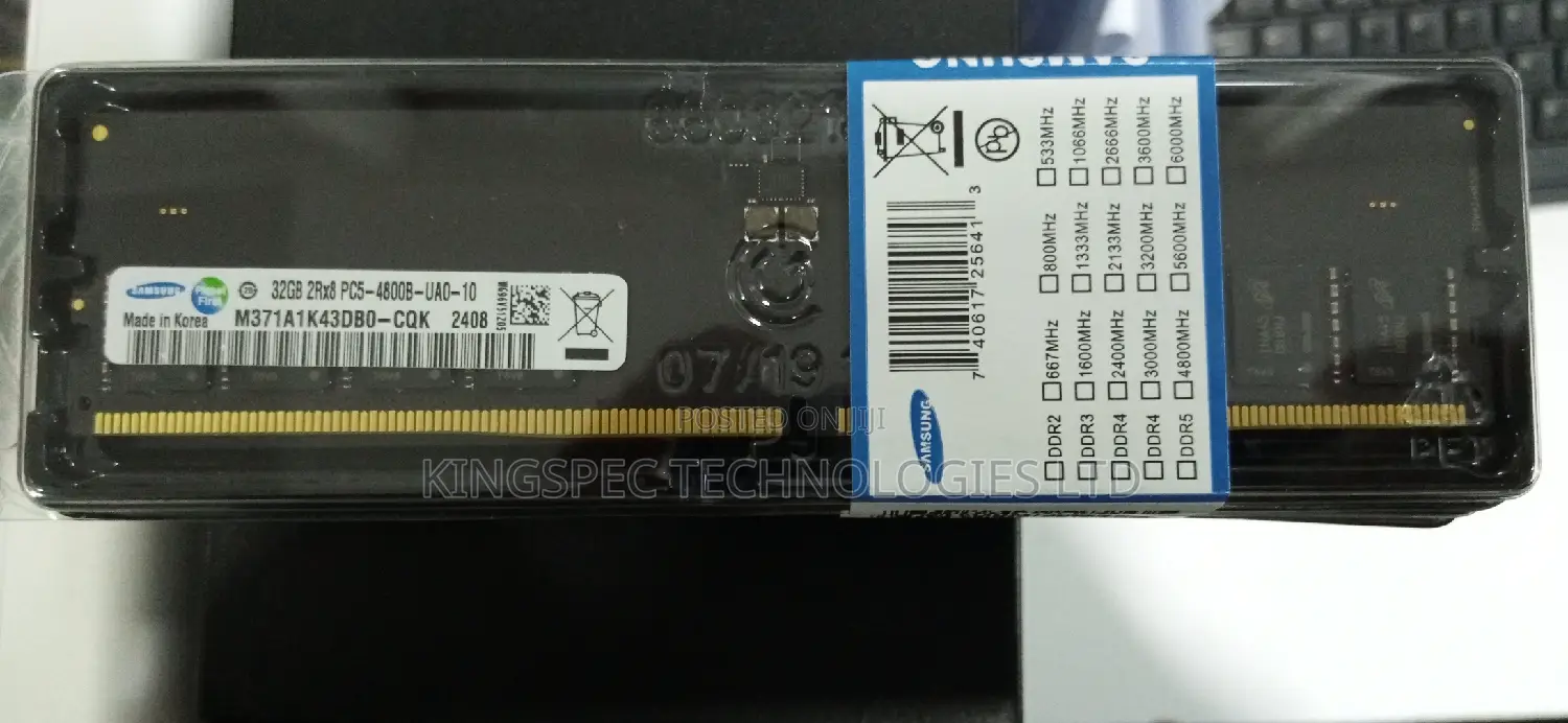 Desktop Memory 32gb Ddr5 (Pc5 ) -4800mhz(Speed)