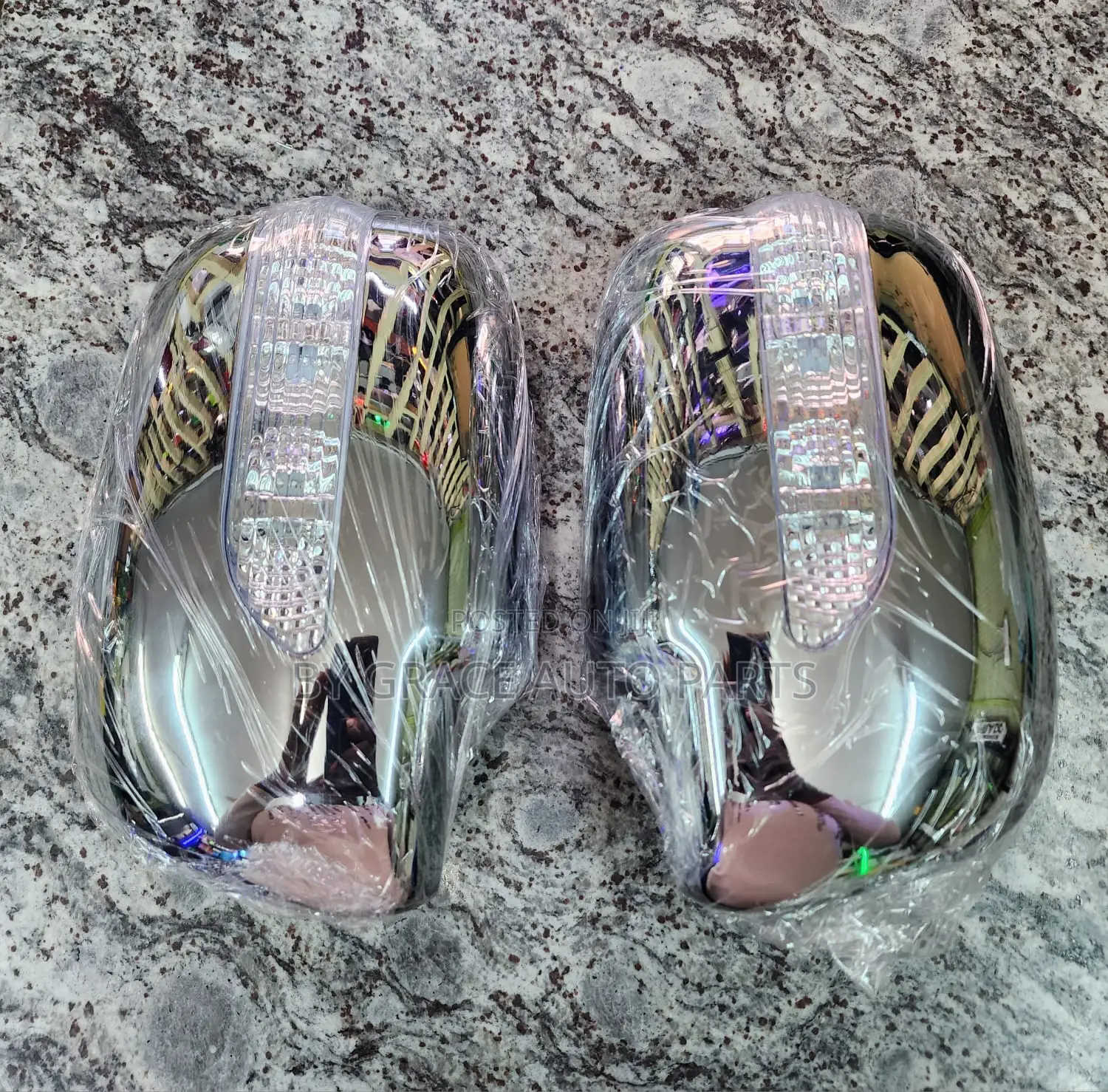 Chrome Side Mirror Cover With Indicator.