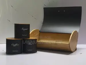 Black Haus Roland Bamboo Bread Bin Set