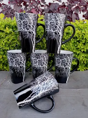 Set of 6 Tree Mugs Black