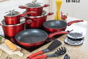 Red 15 PCS Edenberg Cookware Set EB-5612