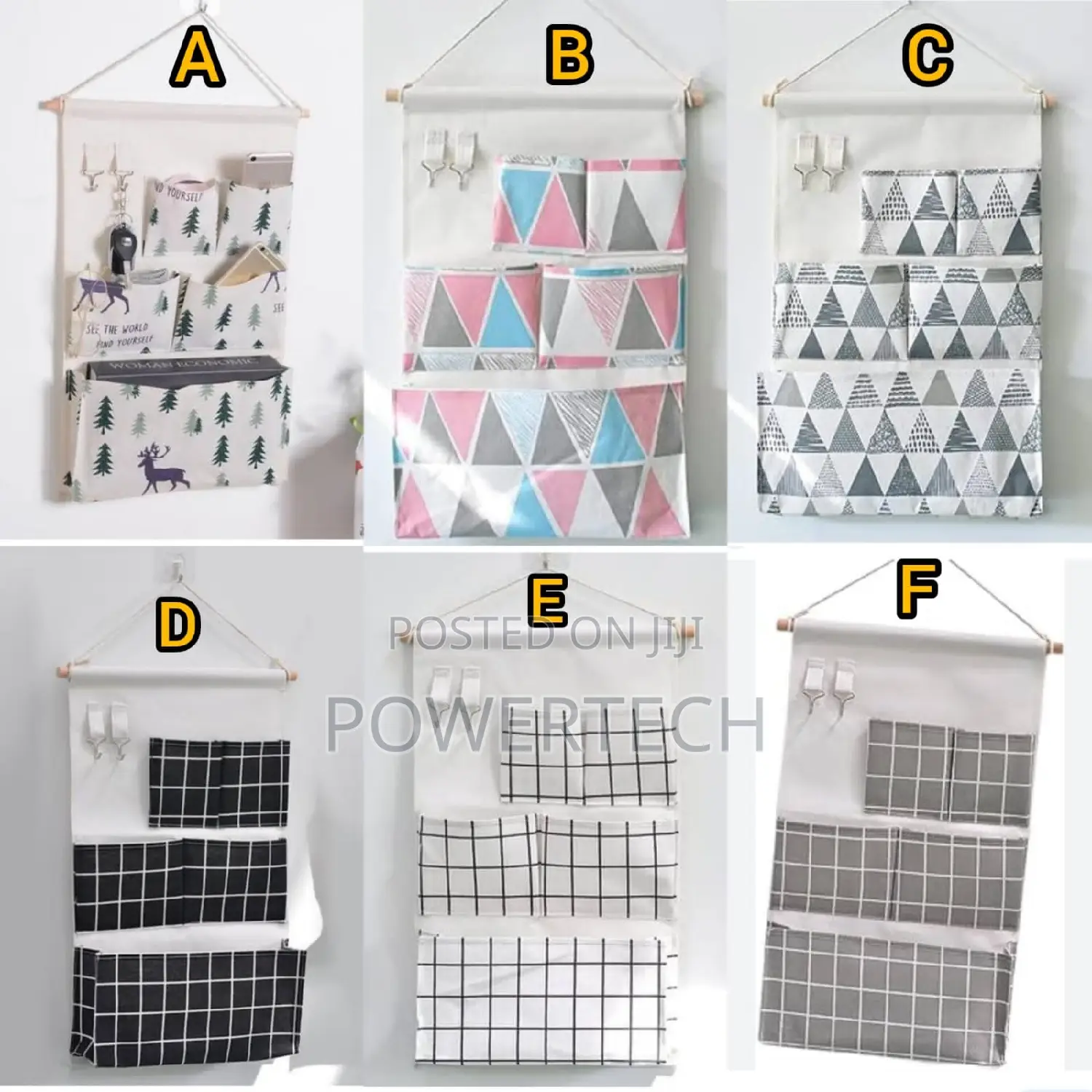 Multipurpose Hanging Storage With5 Pockets Wall Decor Closet