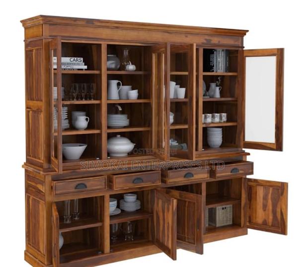 Elite Modern Rustic Solid Wood Dining Large Buffet Hutch - thumbnail 2