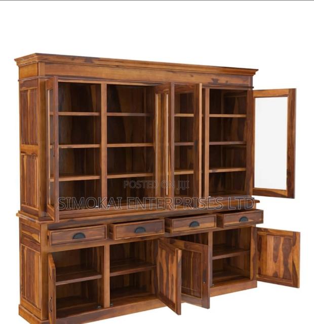 Elite Modern Rustic Solid Wood Dining Large Buffet Hutch - thumbnail 3