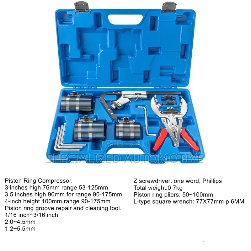 Engine Piston Ring Compressor and Piston Service Tool Kit