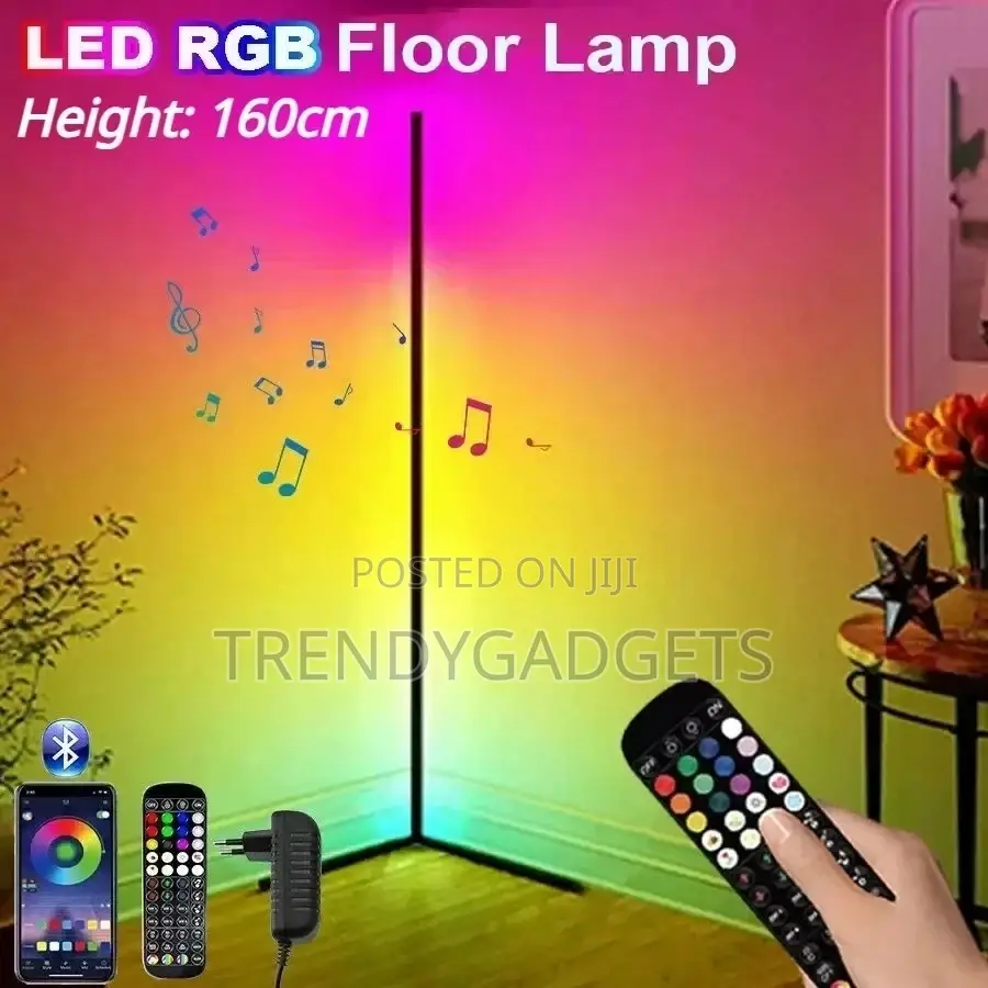 Smart RGB Corner Floor Lamp | Remote Control Color