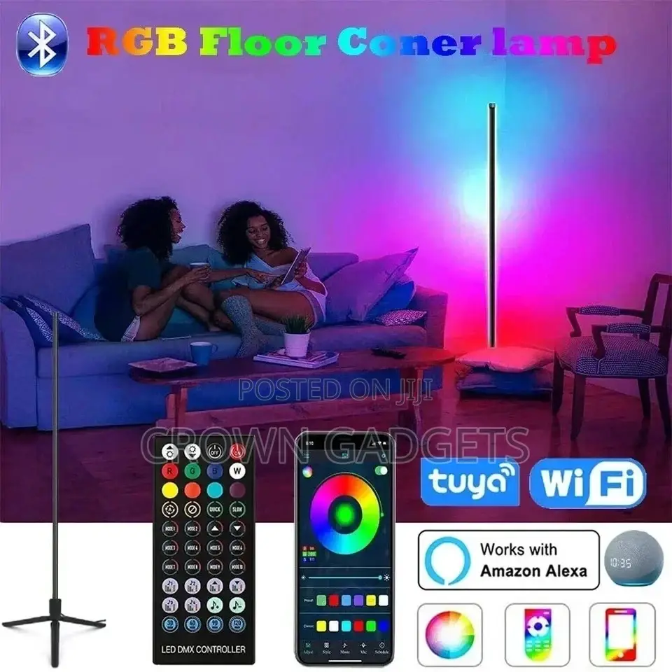 Smart RGB Corner Floor Lamp | Remote Control Color