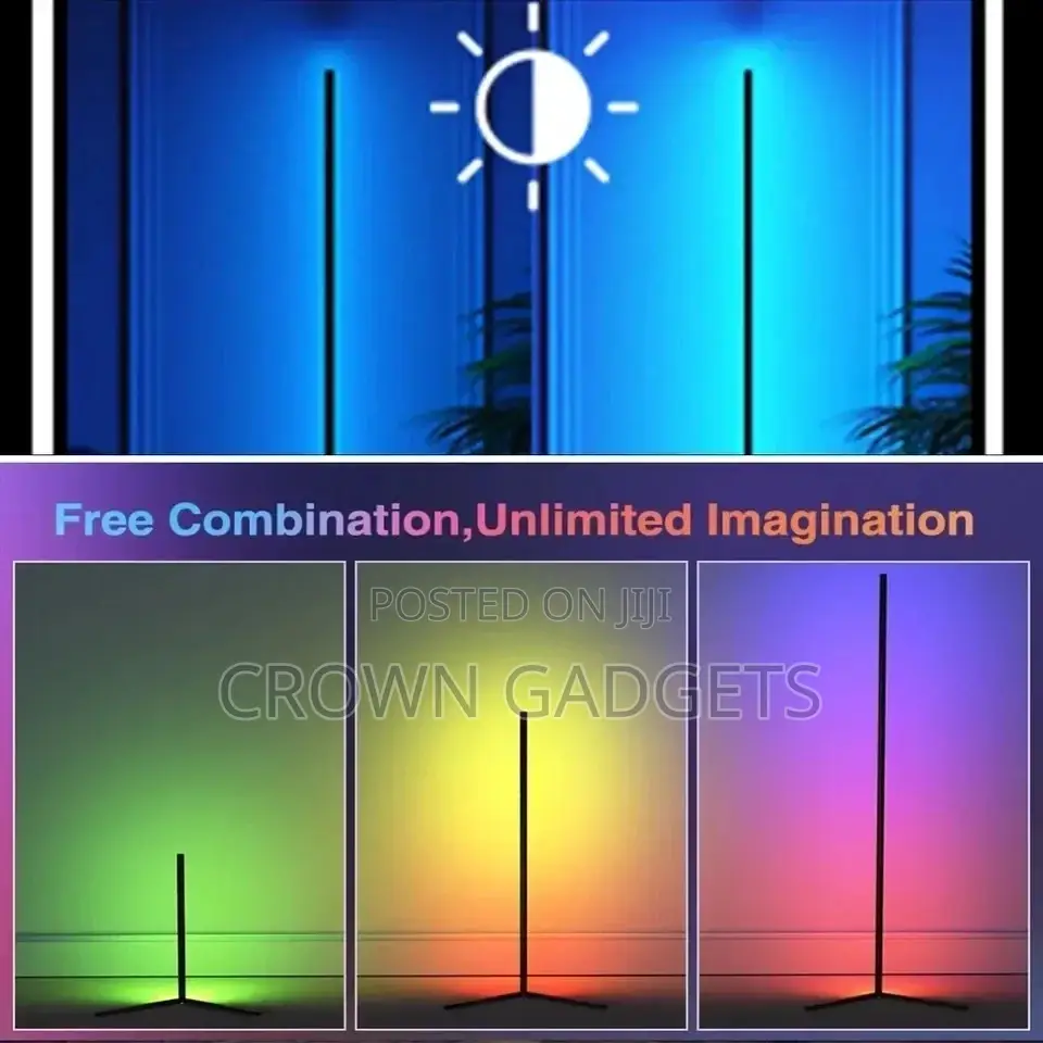Smart RGB Corner Floor Lamp | Remote Control Color