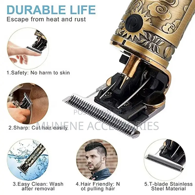 Vintage T9 Prof Hair Trimmer Clipper RECHARGABLE SHAVER