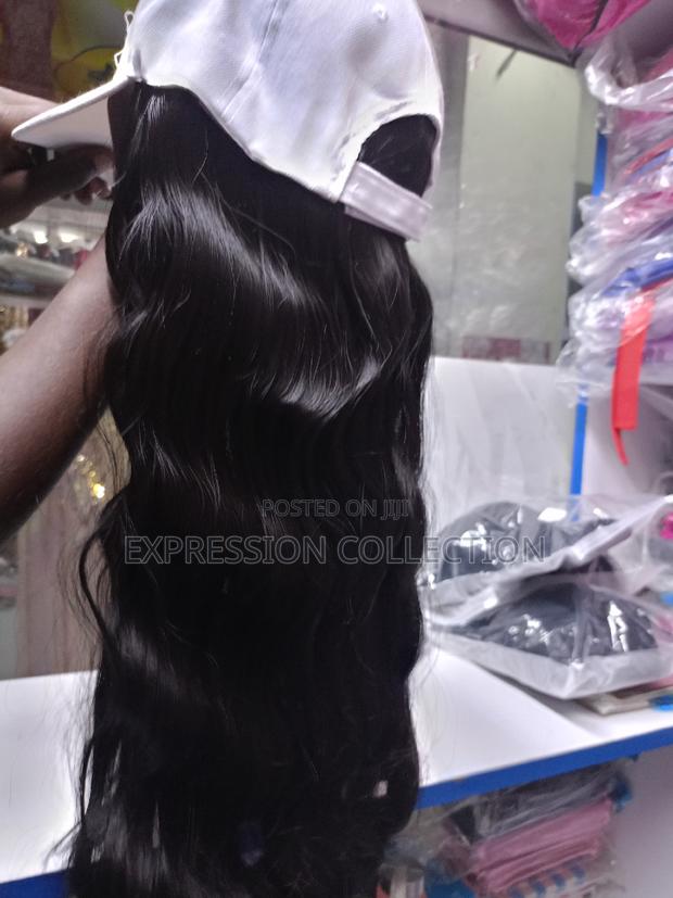 Wig Caps.White Cap Black Wig - thumbnail 3