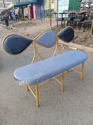 Salon Waiting Bench, 3 Seater Grey - thumbnail 2
