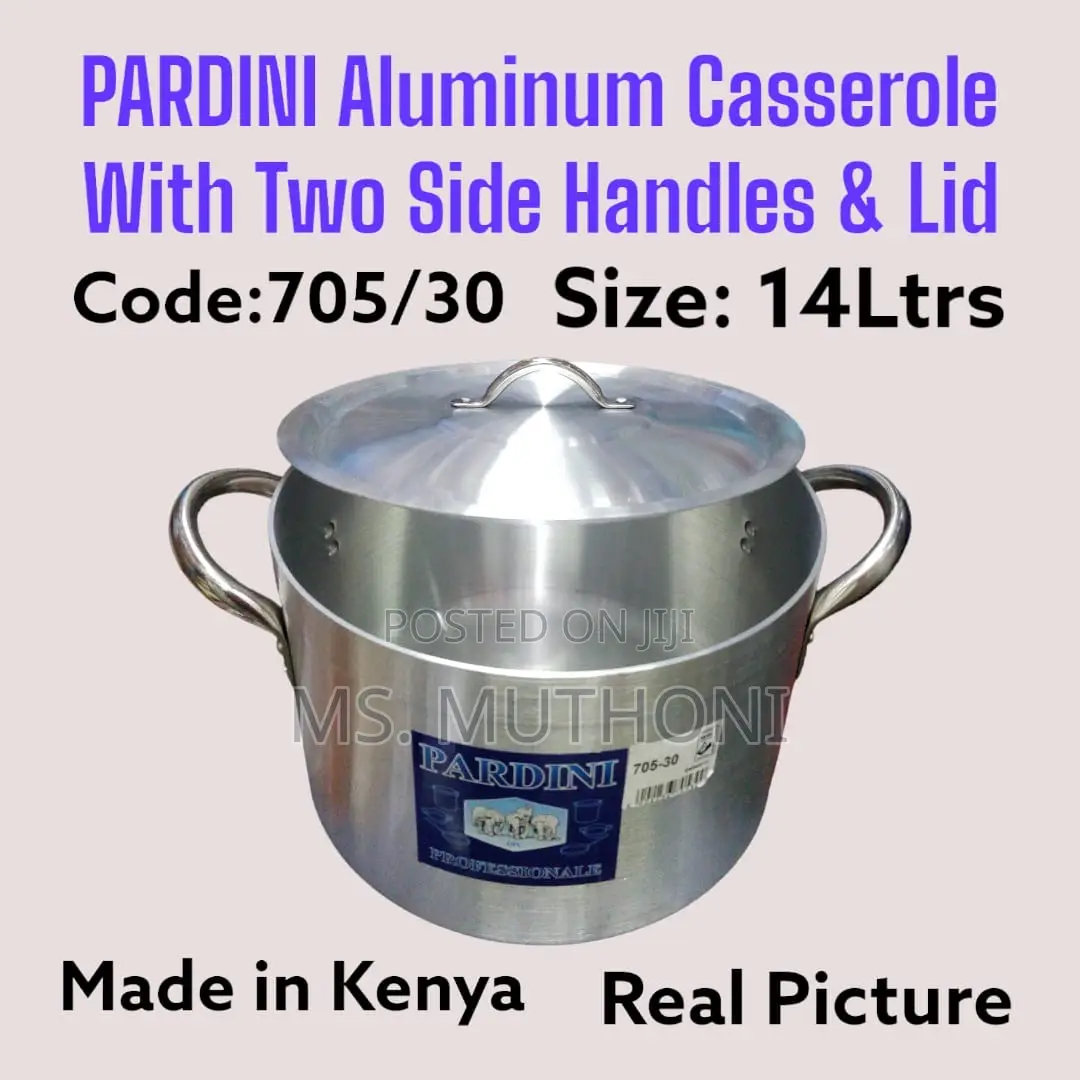 Pardini Aluminum Extra Heavy Casserole 2side Handles Lid