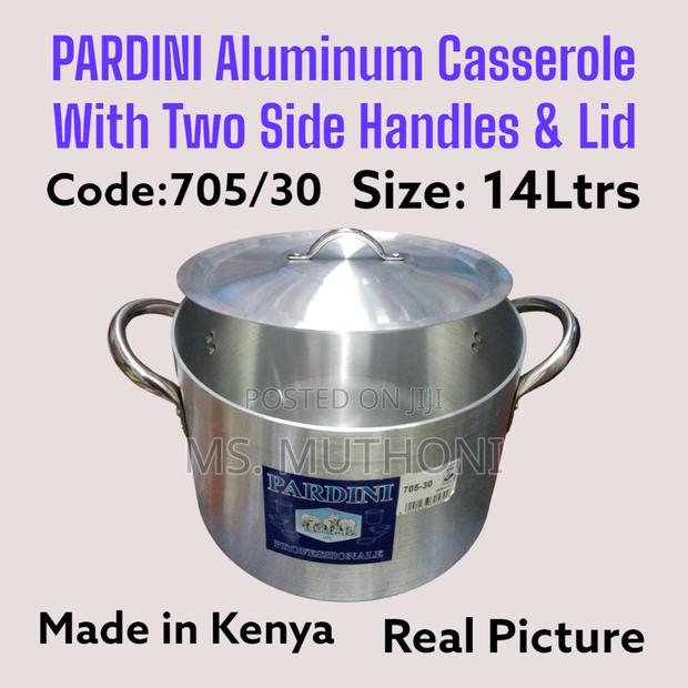 Pardini Aluminum Extra Heavy Casserole 2side Handles Lid
