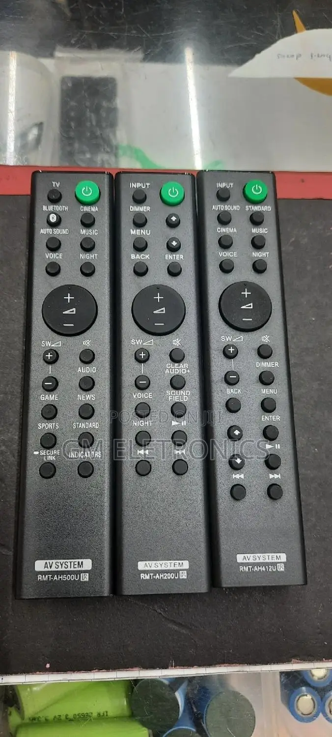 SONY Soundbar Remotes; RMT-Ah412u, Ah200u, Ah400u.