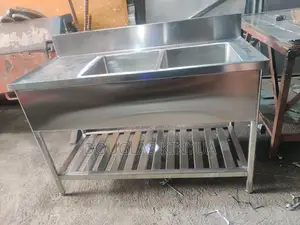 Double Bowl Stainless Steel Washing Sink::;;