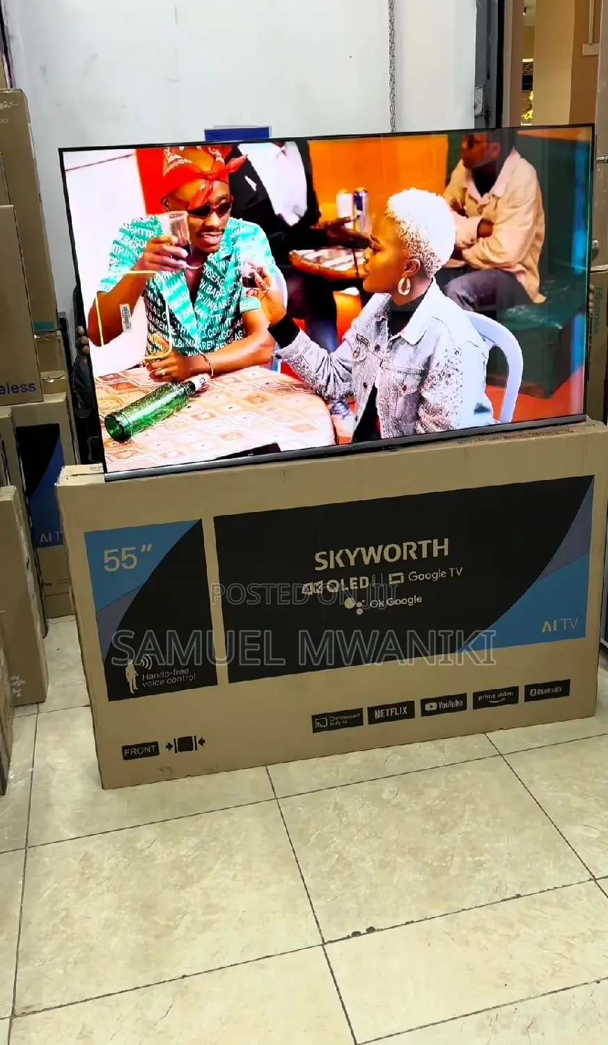 Skyworth 55" Qled Uhd Google Smart Tv Frameless New 2024