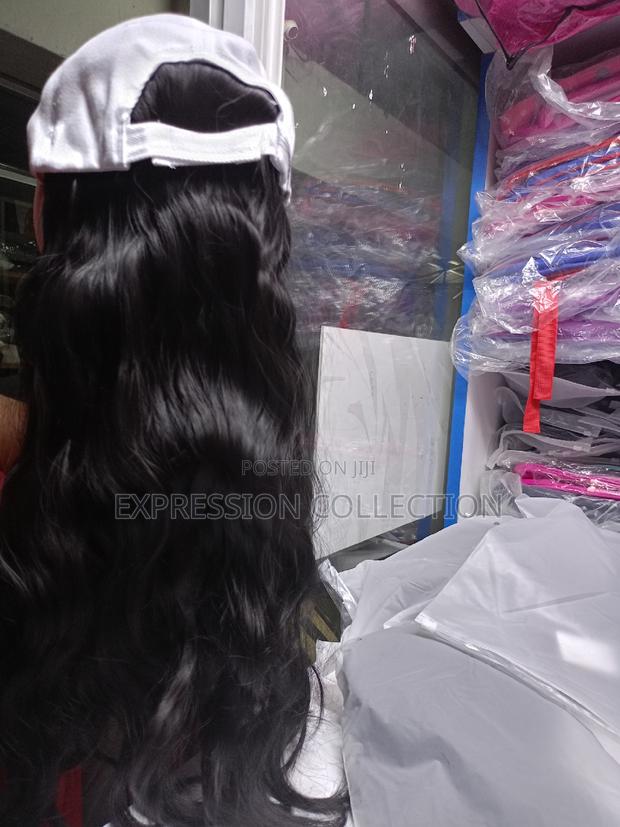 Wig Caps.White Cap Black Wig - thumbnail 6