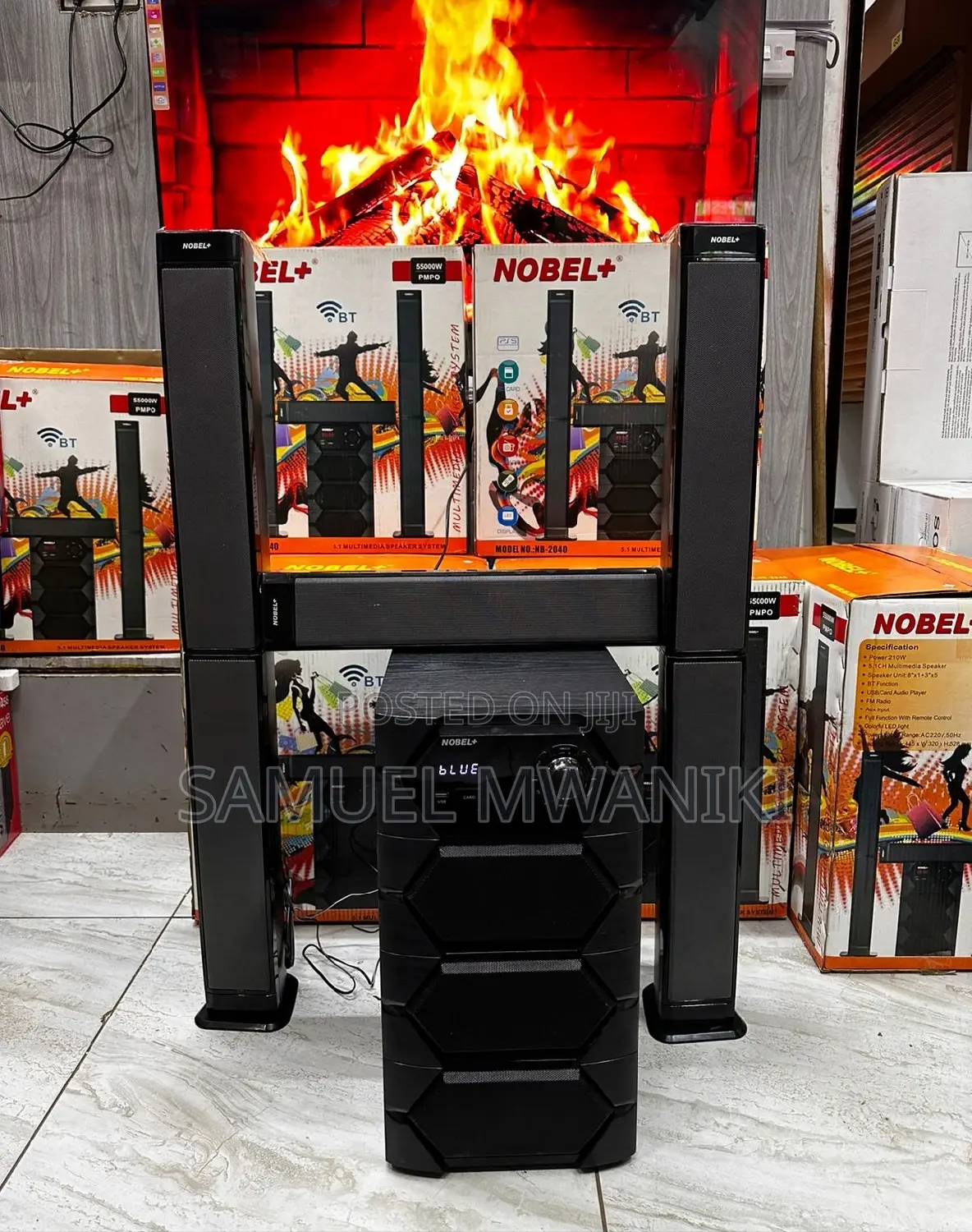 Nobel Nb 2040 Tall Boy Speaker System-Bt 55,000w Pmpo