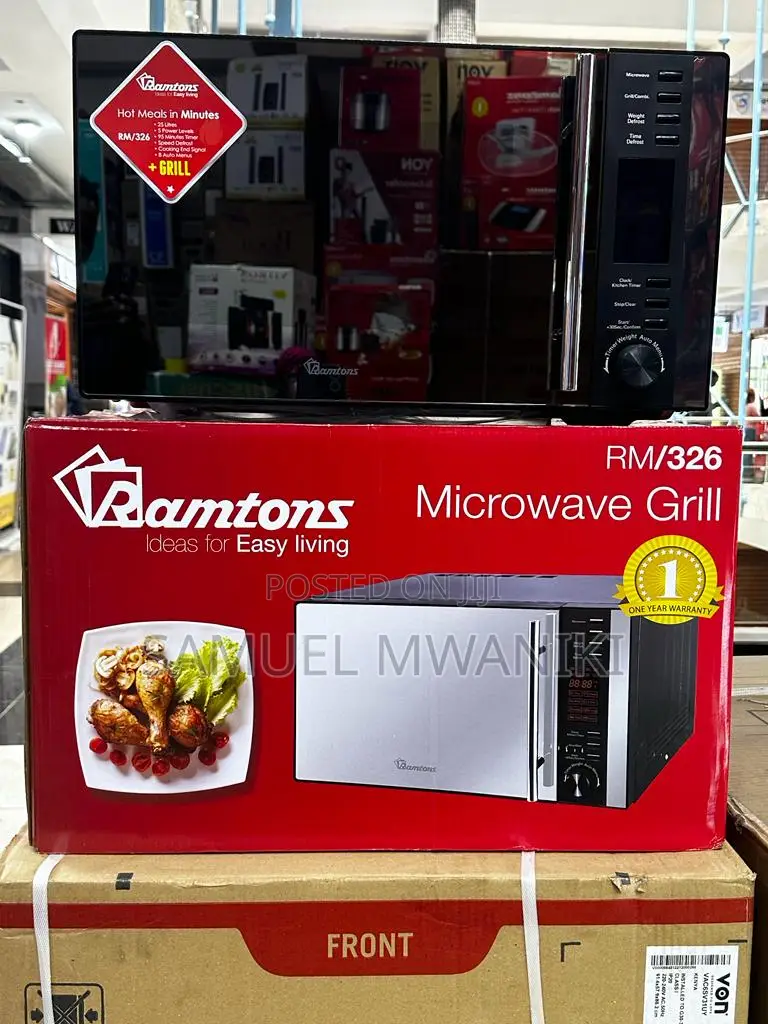 Ramtons 25 Liters Microwave + Grill Black- Rm/326
