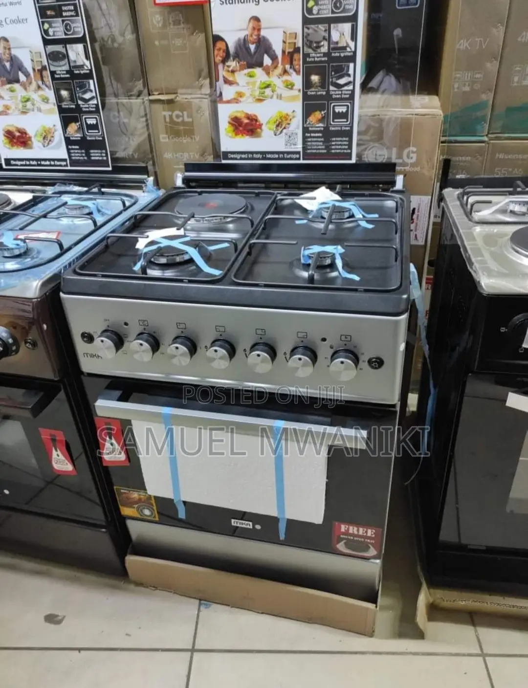 Mika Cooker 3 Gas + 1 Hotplate 60 by 60 Has Electric Oven