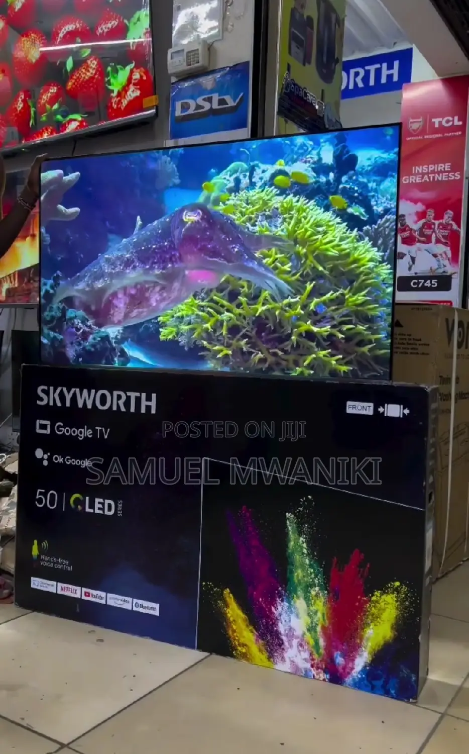 Skyworth 50'' Qled Google Smart Tv Uhd Frameless New 2024