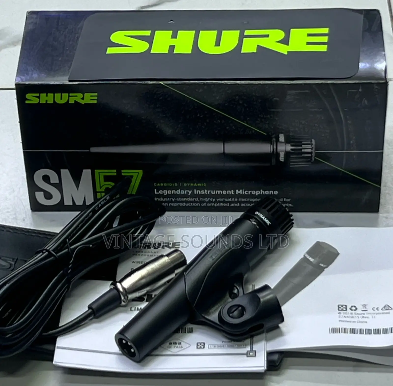 Shure SM57 Cardioid Instrument Microphone/ Black