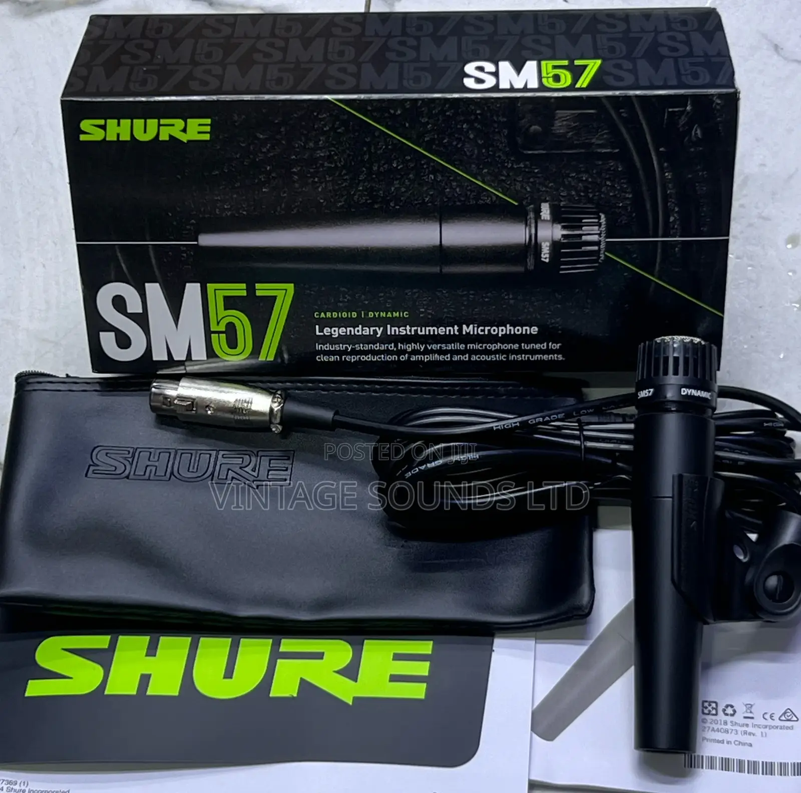 Shure SM57 Cardioid Instrument Microphone/ Black