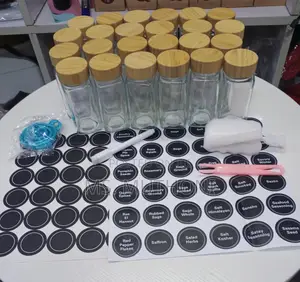 Seasoning Spice Jars With Bamboo Lid for 24pcs*