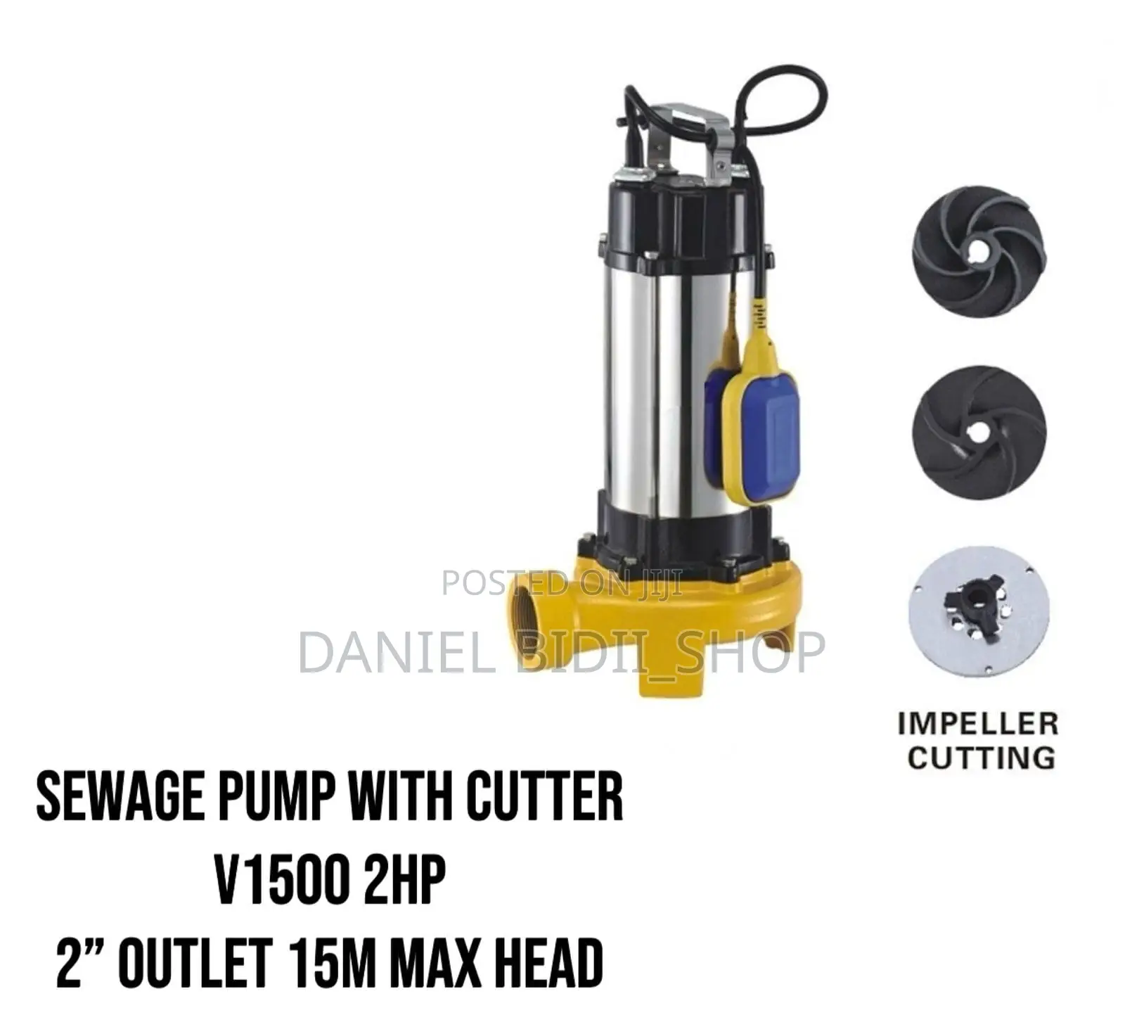 Sewage Pump With Cutter 1.5hp, 2" Outlet, 11mtr Head