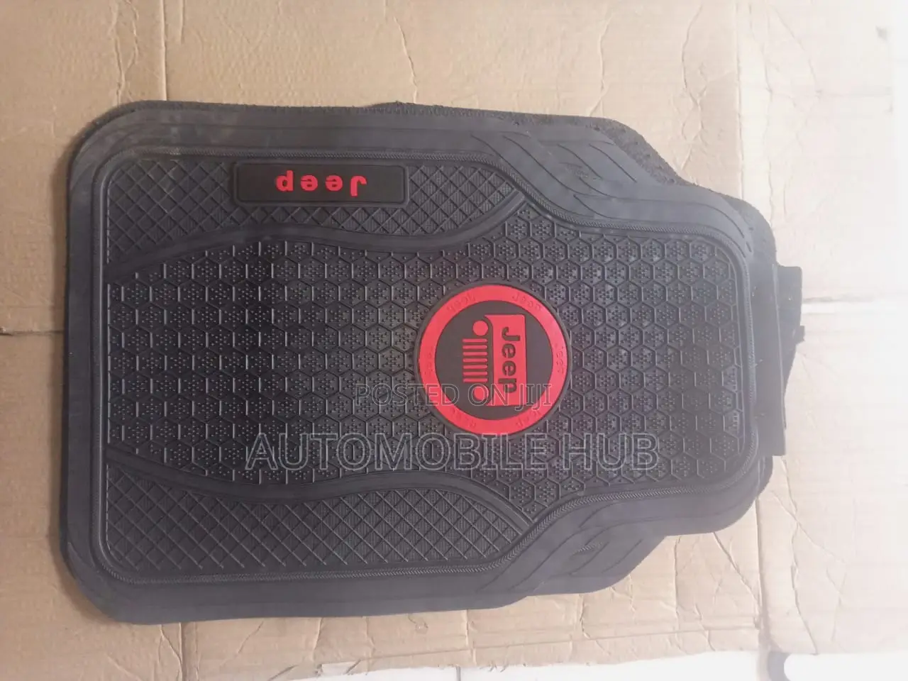 Jeep Floor Mats Heavy Duty 5pcs Black Red